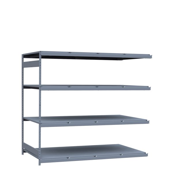 Heavy-Duty Mini-Rack Shelving, 96W x 48D x 87H Adder, 4-Shelf Unit with Steel Decking