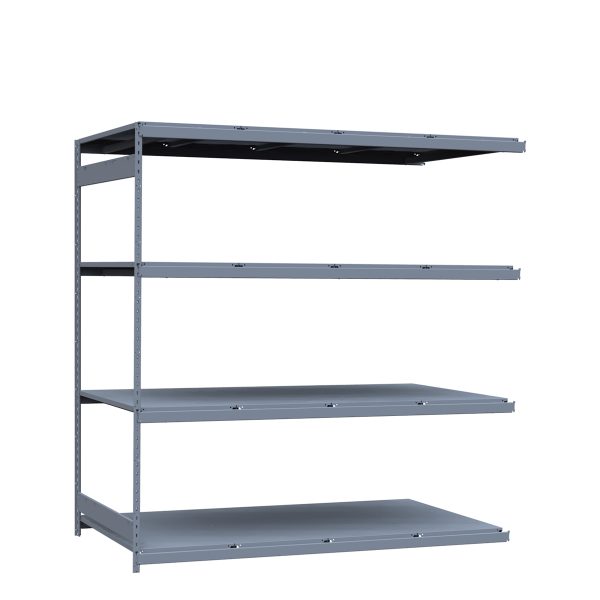 Heavy-Duty Mini-Rack Shelving, 96W x 48D x 99H Adder, 4-Shelf Unit with Steel Decking