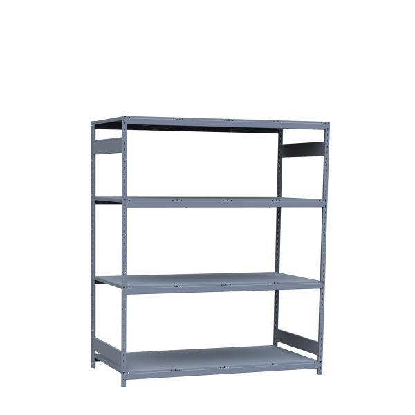 Medium-Duty Mini-Rack Shelving, 72W x 36D x 87H Starter, 4-Shelf Unit with Steel Decking