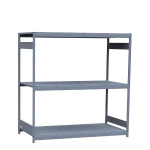 Heavy-Duty Mini-Rack Shelving, 72W x 36D x 75H Starter, 3-Shelf Unit with Steel Decking