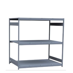 Heavy-Duty Mini-Rack Shelving, 72W x 48D x 75H Starter, 3-Shelf Unit with Steel Decking