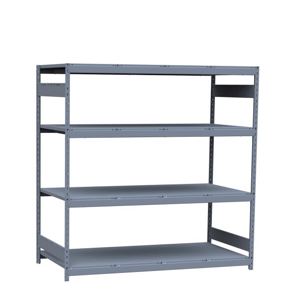 Heavy-Duty Mini-Rack Shelving, 72W x 36D x 75H Starter, 4-Shelf Unit with Steel Decking