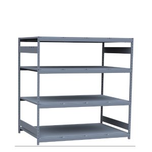 Heavy-Duty Mini-Rack Shelving, 72W x 48D x 75H Starter, 4-Shelf Unit with Steel Decking