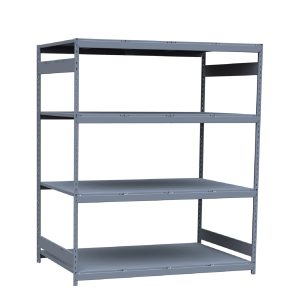 Heavy-Duty Mini-Rack Shelving, 72W x 48D x 87H Starter, 4-Shelf Unit with Steel Decking