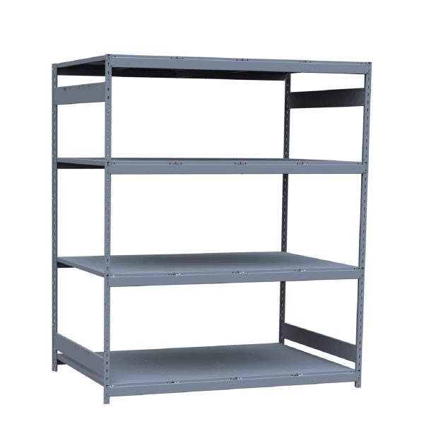 Heavy-Duty Mini-Rack Shelving, 72W x 48D x 87H Starter, 4-Shelf Unit with Steel Decking