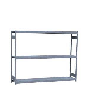 Heavy-Duty Mini-Rack Shelving, 96W x 18D x 75H Starter, 3-Shelf Unit with Steel Decking