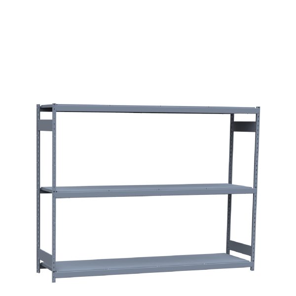 Heavy-Duty Mini-Rack Shelving, 96W x 24D x 75H Starter, 3-Shelf Unit with Steel Decking