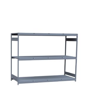 Heavy-Duty Mini-Rack Shelving, 96W x 36D x 75H Starter, 3-Shelf Unit with Steel Decking