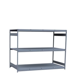 Heavy-Duty Mini-Rack Shelving, 96W x 48D x 75H Starter, 3-Shelf Unit with Steel Decking