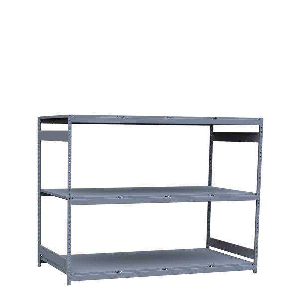 Heavy-Duty Mini-Rack Shelving, 96W x 48D x 75H Starter, 3-Shelf Unit with Steel Decking