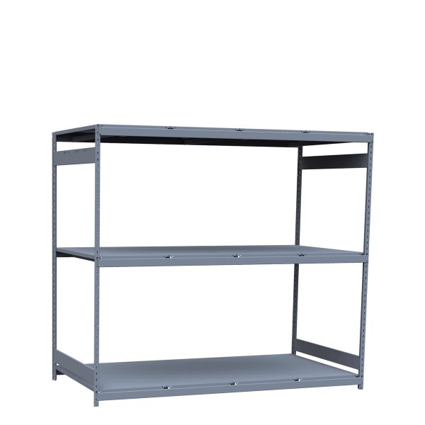Heavy-Duty Mini-Rack Shelving, 96W x 48D x 87H Starter, 3-Shelf Unit with Steel Decking