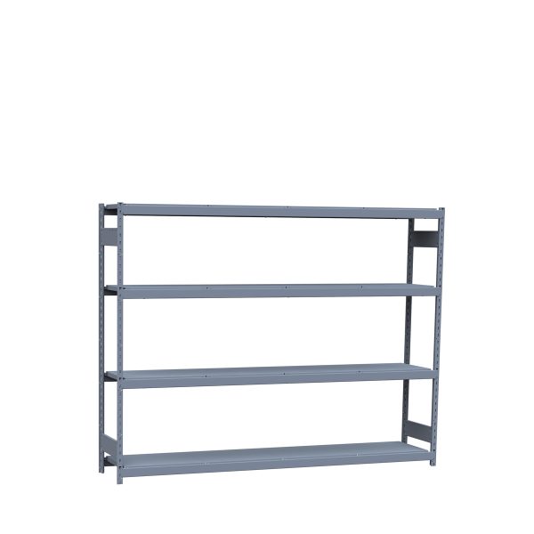 Heavy-Duty Mini-Rack Shelving, 96W x 18D x 75H Starter, 4-Shelf Unit with Steel Decking