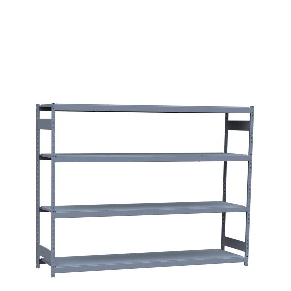 Heavy-Duty Mini-Rack Shelving, 96W x 24D x 75H Starter, 4-Shelf Unit with Steel Decking