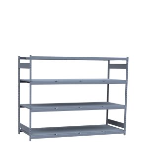 Heavy-Duty Mini-Rack Shelving, 96W x 36D x 75H Starter, 4-Shelf Unit with Steel Decking