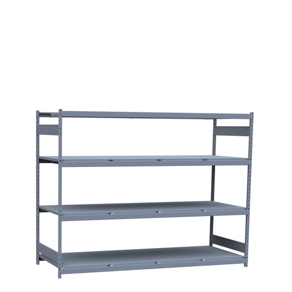 Heavy-Duty Mini-Rack Shelving, 96W x 36D x 75H Starter, 4-Shelf Unit with Steel Decking