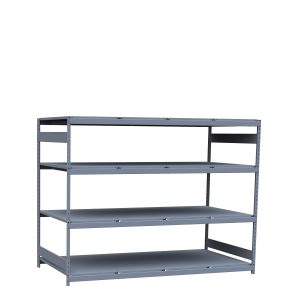 Heavy-Duty Mini-Rack Shelving, 96W x 48D x 75H Starter, 4-Shelf Unit with Steel Decking