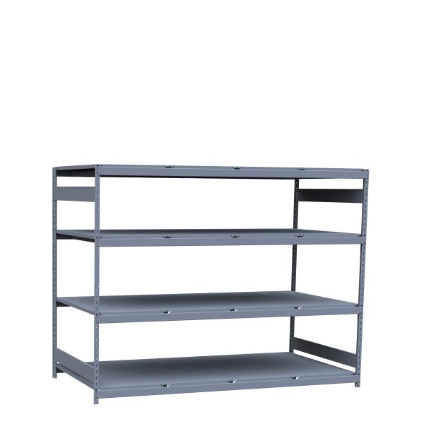 Heavy-Duty Mini-Rack Shelving, 96W x 48D x 75H Starter, 4-Shelf Unit with Steel Decking