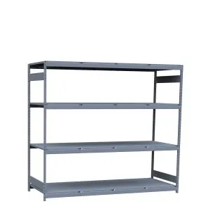 Heavy-Duty Mini-Rack Shelving, 96W x 36D x 87H Starter, 4-Shelf Unit with Steel Decking