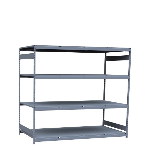 Heavy-Duty Mini-Rack Shelving, 96W x 48D x 87H Starter, 4-Shelf Unit with Steel Decking