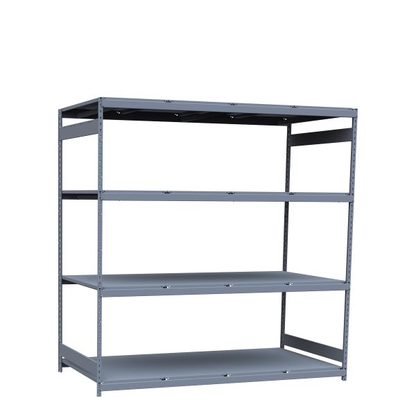 Heavy-Duty Mini-Rack Shelving, 96W x 48D x 99H Starter, 4-Shelf Unit with Steel Decking