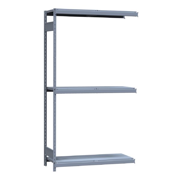 Medium-Duty Mini-Rack Shelving, 48W x 18D x 87H Adder, 3-Shelf Unit with Steel Decking