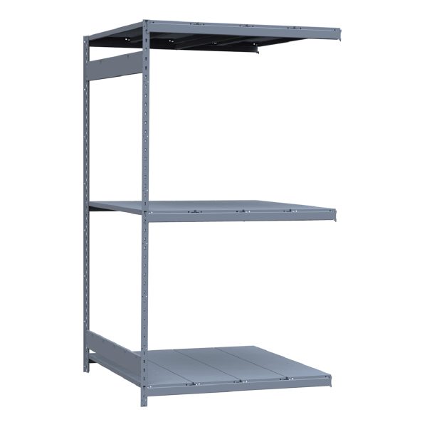 Medium-Duty Mini-Rack Shelving, 48W x 48D x 87H Adder, 3-Shelf Unit with Steel Decking