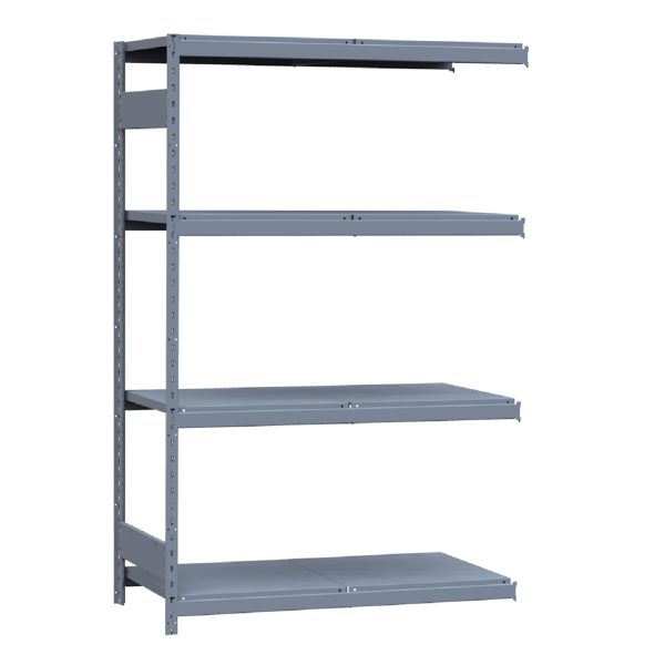 Medium-Duty Mini-Rack Shelving, 48W x 24D x 75H Adder, 4-Shelf Unit with Steel Decking