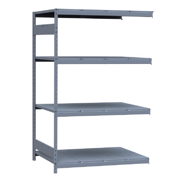 Medium-Duty Mini-Rack Shelving, 48W x 36D x 75H Adder, 4-Shelf Unit with Steel Decking