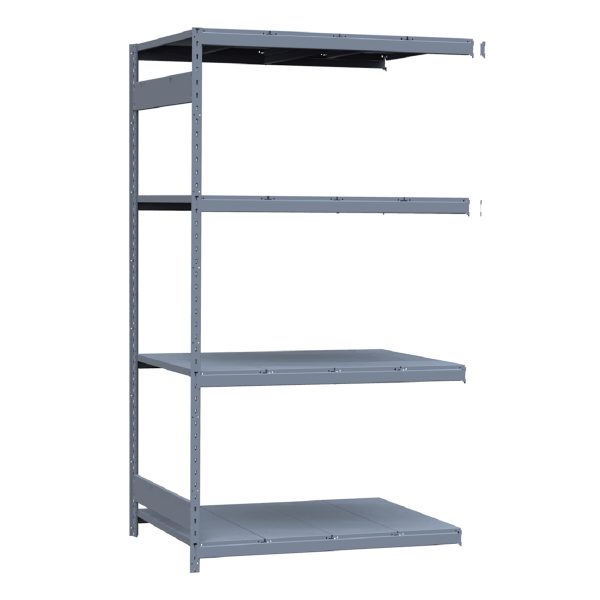 Medium-Duty Mini-Rack Shelving, 48W x 36D x 87H Adder, 4-Shelf Unit with Steel Decking