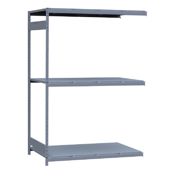 Medium-Duty Mini-Rack Shelving, 60W x 36D x 87H Adder, 3-Shelf Unit with Steel Decking