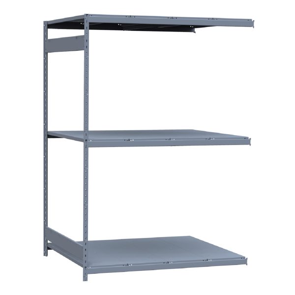 Medium-Duty Mini-Rack Shelving, 60W x 48D x 87H Adder, 3-Shelf Unit with Steel Decking