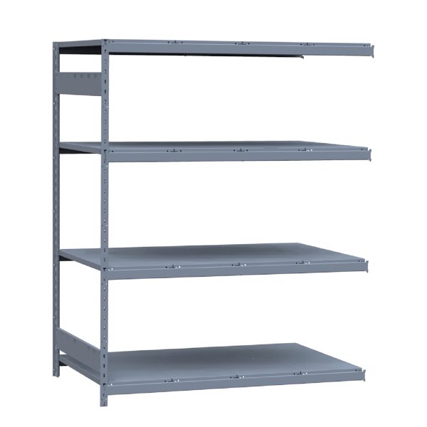 Medium-Duty Mini-Rack Shelving, 60W x 36D x 75H Adder, 4-Shelf Unit with Steel Decking