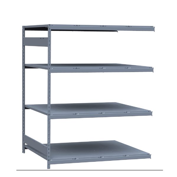 Medium-Duty Mini-Rack Shelving, 60W x 48D x 75H Adder, 4-Shelf Unit with Steel Decking