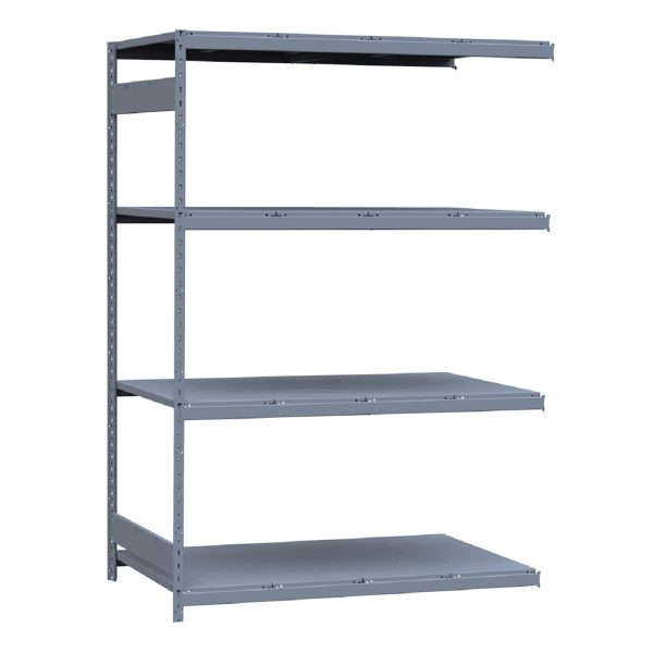 Medium-Duty Mini-Rack Shelving, 60W x 36D x 87H Adder, 4-Shelf Unit with Steel Decking