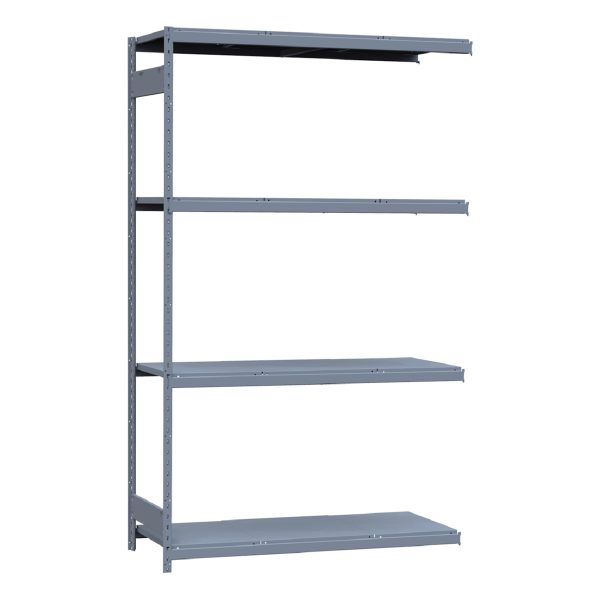 Medium-Duty Mini-Rack Shelving, 60W x 24D x 99H Adder, 4-Shelf Unit with Steel Decking