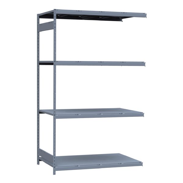 Medium-Duty Mini-Rack Shelving, 60W x 36D x 99H Adder, 4-Shelf Unit with Steel Decking