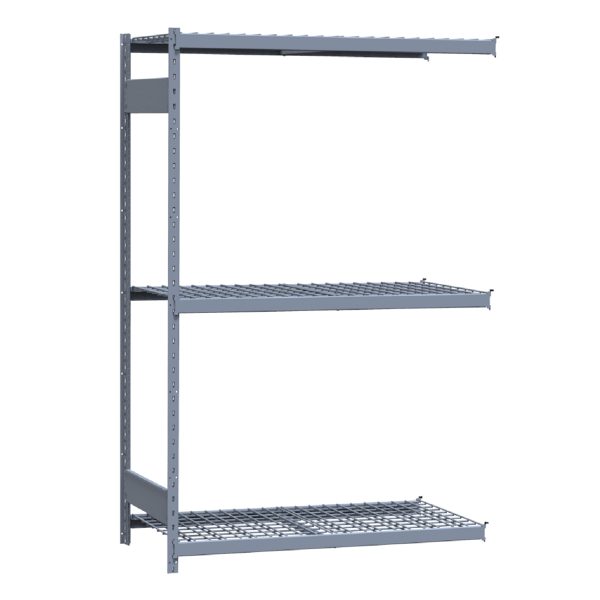 Medium-Duty Mini-Rack Shelving, 48W x 24D x 75H Adder, 3-Shelf Unit with Wire Decking