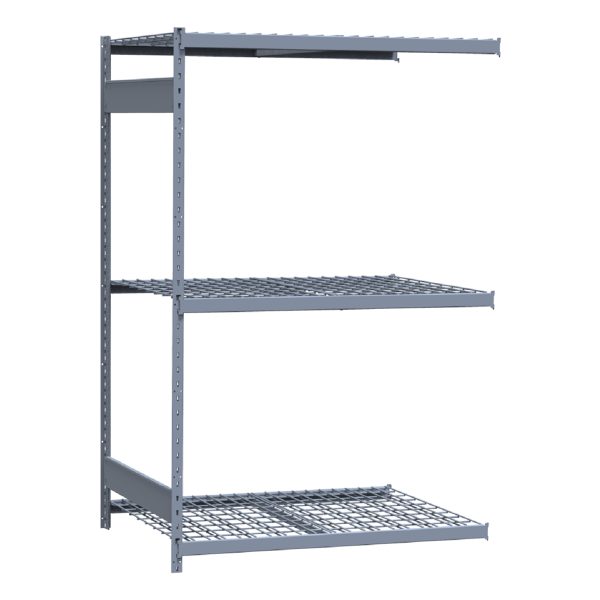 Medium-Duty Mini-Rack Shelving, 48W x 36D x 75H Adder, 3-Shelf Unit with Wire Decking