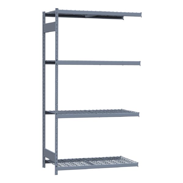 Medium-Duty Mini-Rack Shelving, 48W x 24D x 87H Adder, 4-Shelf Unit with Wire Decking