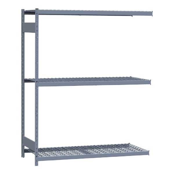 Medium-Duty Mini-Rack Shelving, 60W x 24D x 75H Adder, 3-Shelf Unit with Wire Decking