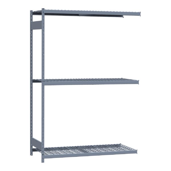 Medium-Duty Mini-Rack Shelving, 60W x 24D x 87H Adder, 3-Shelf Unit with Wire Decking