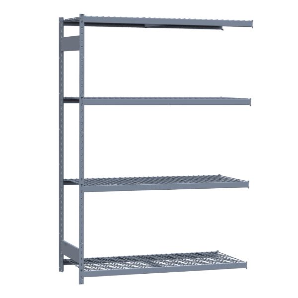 Medium-Duty Mini-Rack Shelving, 60W x 24D x 87H Adder, 4-Shelf Unit with Wire Decking