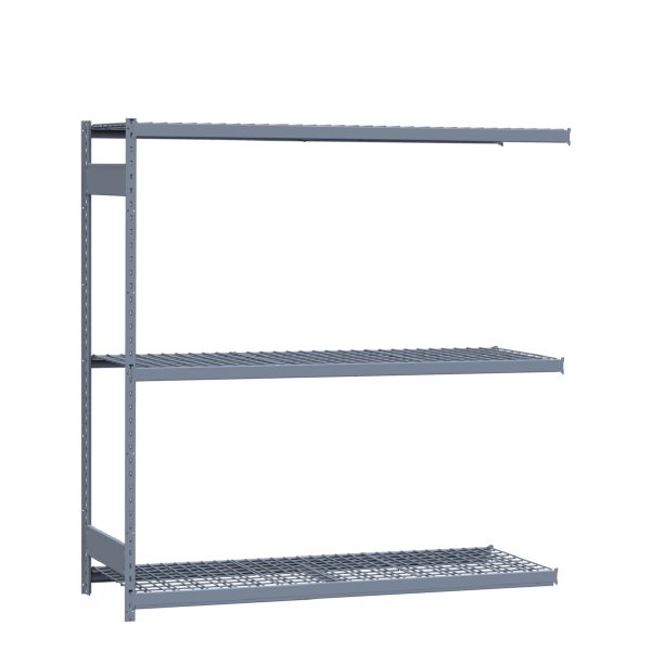 Heavy-Duty Mini-Rack Shelving, 72W x 24D x 75H Adder, 3-Shelf Unit with Wire Decking