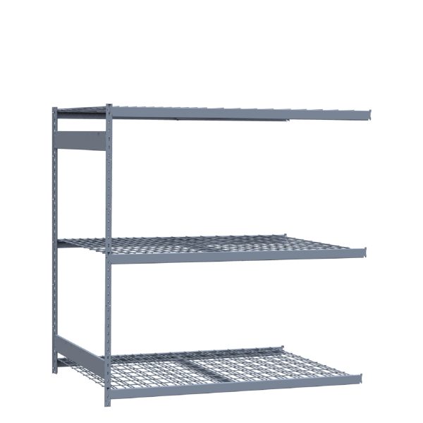 Heavy-Duty Mini-Rack Shelving, 72W x 48D x 75H Adder, 3-Shelf Unit with Wire Decking