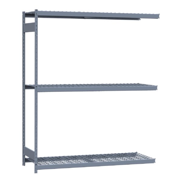 Heavy-Duty Mini-Rack Shelving, 72W x 24D x 87H Adder, 3-Shelf Unit with Wire Decking