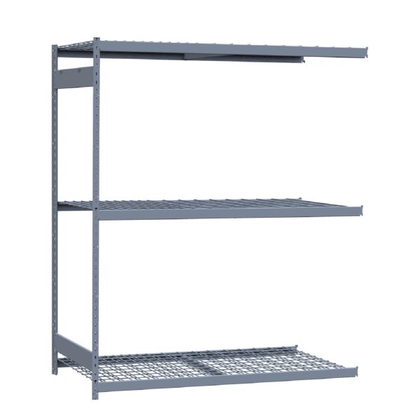 Heavy-Duty Mini-Rack Shelving, 72W x 36D x 87H Adder, 3-Shelf Unit with Wire Decking