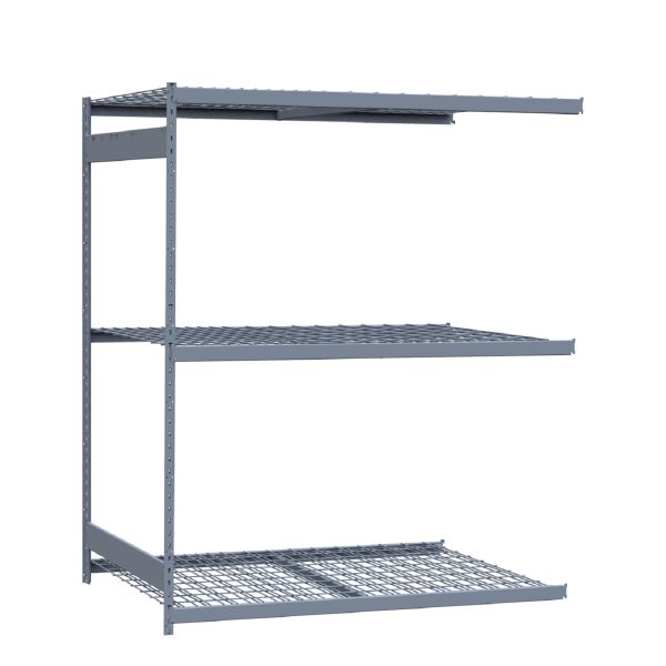 Heavy-Duty Mini-Rack Shelving, 72W x 48D x 87H Adder, 3-Shelf Unit with Wire Decking