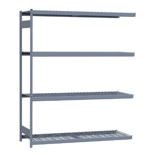 Heavy-Duty Mini-Rack Shelving, 72W x 24D x 87H Adder, 4-Shelf Unit with Wire Decking