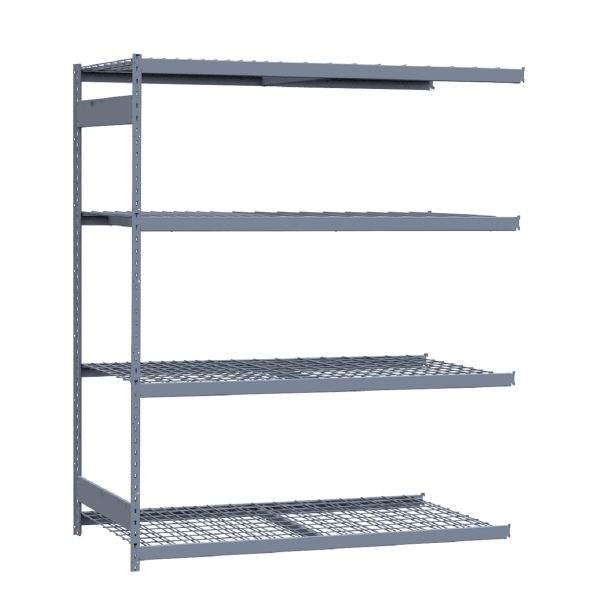 Heavy-Duty Mini-Rack Shelving, 72W x 36D x 87H Adder, 4-Shelf Unit with Wire Decking