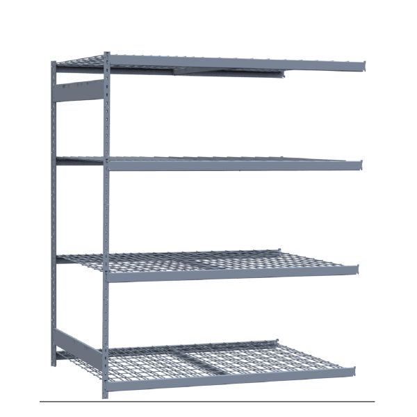 Heavy-Duty Mini-Rack Shelving, 72W x 48D x 87H Adder, 4-Shelf Unit with Wire Decking